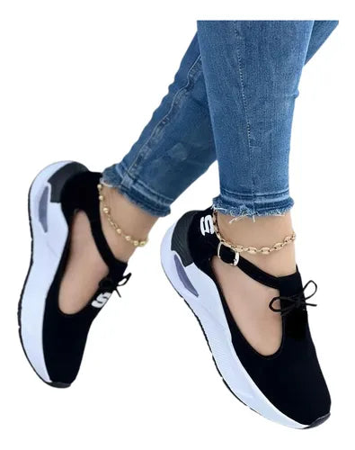 Tenis Mafalda Skechers Negro Dama